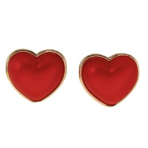 Pendientes en forma de corazón rojos