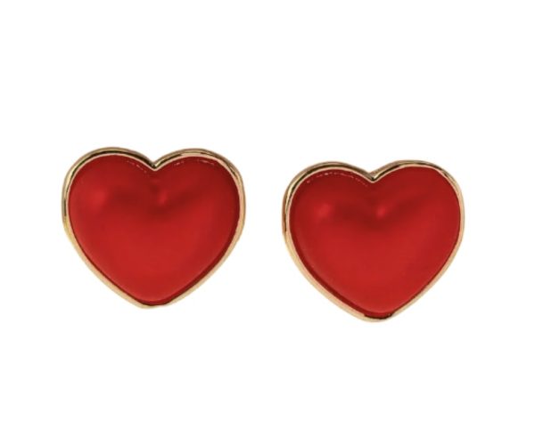 Pendientes en forma de corazón rojos