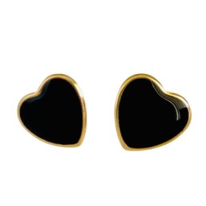 Pendientes en forma de corazón negros