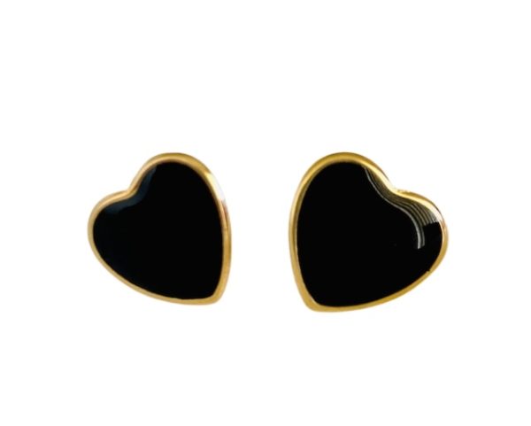 Pendientes en forma de corazón negros