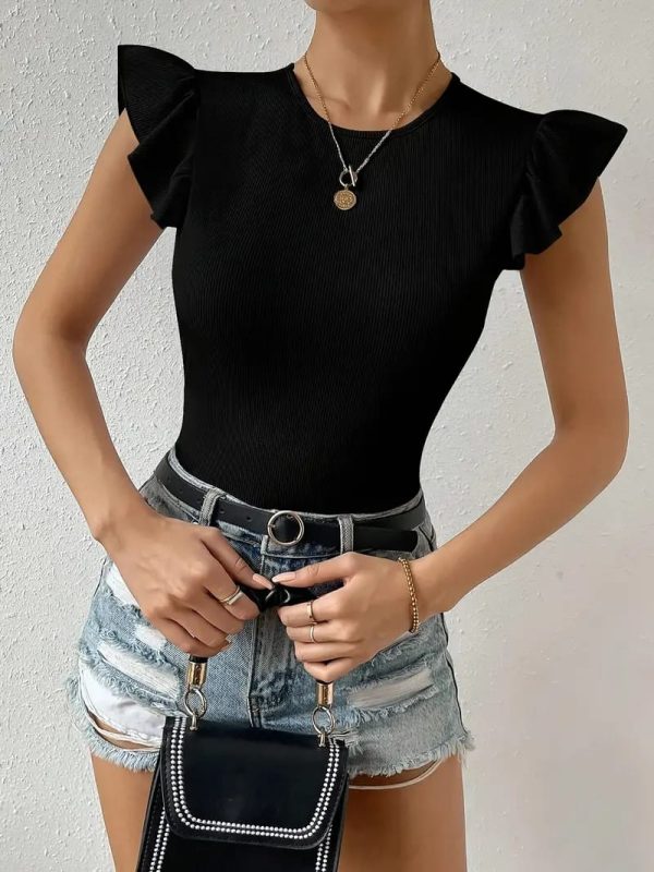 Blusa ajustada negra - Imagen 2